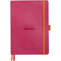 Rhodia Rhodiarama Goalbook A5 mit flexiblem Einband, 120 Blatt elfenbein 90g, kariert - Himbeer 117772C