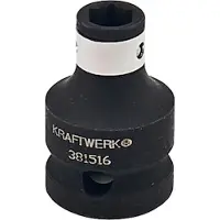KRAFTWERK 381516, Steckschlüsselbuchse, Schwarz, 1 Kopf/Köpfe, 1/2", Imperial, 5/16"