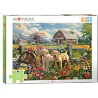 Eurographics Puzzle Connecting Pieces: Welpen im Frü hling 48 dlks