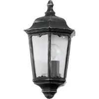 Eglo Außen-Wandlampe Navedo, 1 flammige Außenleuchte, Wandleuchte aus Aluguss und Glas, Farbe: Schwarz, silber-patina, Fassung: E27, IP44