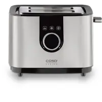 Caso Selection T 2 Toaster, Edelstahlgehäuse, Stoppfunktion, Auftaufunktion, Brötchenrost, LED-Infodisplay