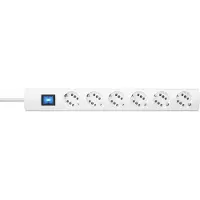 Kopp DUOversal 6-fach Steckdosenleiste 12-fach Euro-Stecker extraflacher Winkelstecker mit Schalter