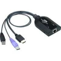 Aten USB HDMI Virtual Media KVM Adapter (unterstützt Smart Card Leser und Audio De-Embedder), USB, USB, HDMI, Schwarz, Metallisch, Violett, RJ-45, 1 x RJ-45