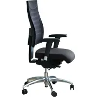 Schäfer Shop Bürostuhl SSI PROLINE S3+, mit Armlehnen, 3D-Synchronmechanik, Flachsitz, 3D-Netz-Rückenlehne, schwarz/alusilber