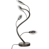 Licht-Erlebnisse Dekorative LED Tischleuchte Metall H:45cm Modern in Braun antik GORI Wohnzimmer Tischlampe
