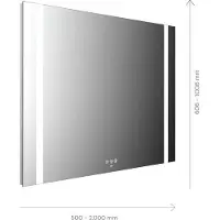 Emco MI 500+ LED-Lichtspiegel, zwei Lichtausschnitte seitlich, Touch-Bedienfeld, Breite 1900mm, 1101