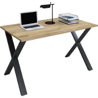 VCM Schreibtisch, 160 x 80 cm, Computertisch mit Metallgestell, Bürotisch für Homeoffice und Arbeitszimmer - Lona X