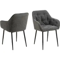 Actona Brooke, Gepolsterter Sitz, Stoff, Anthrazit, Gepolsterte Rückenlehne, Stoff, Anthrazit