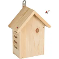 Relaxdays Marienkäferhaus, Marienkäferhotel Garten, zum Aufhängen, Holz unbehandelt, Insektenhotel Marienkäfer, natur