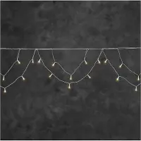 Konstsmide LED Dachrinnenlichterkette, Bogenform, 200 bernsteinfarbene Dioden, 24V Außentrafo, weißes Kabel - 2738-802
