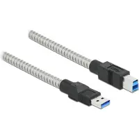 DeLOCK USB 3.2 Gen 1 Kabel Typ-A Stecker zu Typ-B Stecker mit Metallmantel 1 m, 1 m, USB B, USB A, USB 3.2 Gen 1 (3.1 Gen 1), 5 Gbit/s, Silber