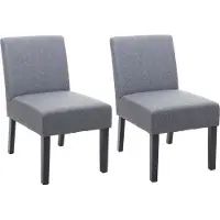 Mendler 2er-Set Esszimmerstuhl MCW-F61, Stuhl Lounge-Stuhl, Stoff/Textil dunkelgrau
