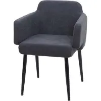MCW Esszimmerstuhl MCW-L13, Polsterstuhl Küchenstuhl Stuhl mit Armlehne, Stoff/Textil Metall MVG anthrazit