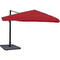Mendler Ampelschirm MCW-A96, Gastronomie, 3x3m (Ø4,24m) Polyester Alu/Stahl 23kg Flap, bordeaux mit Ständer