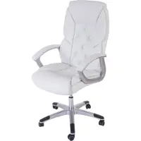 Mendler Profi-Bürostuhl H42 XXL, Chefsessel Drehstuhl, 150kg belastbar Kunstleder weiß