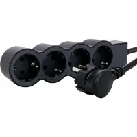Legrand 694570 Flache Steckdosenleiste 4x Steckdose, 5 Meter Kabel Farbe: Schwarz
