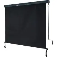 Mendler Vertikalmarkise MCW-F42, Senkrechtmarkise Sichtschutz Außenrollo Rollo, UV-Schutz 50 Stoff 250x180cm, schwarz