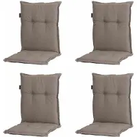 Madison Set 4 x Sesselauflage Panama taupe – Auflagen für niedrige Sessel aus Baumwolle & Polyester, bequem pflegeleicht für Garten & Terrasse