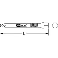 Ks Tools 1/4" Verlängerung mit Antriebssechskant, 400 mm