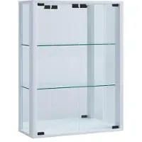 Hioshop Wandvitrine Sammelvitrine Glasvitrine Wand Vitrine Regal Schrank Glas Hängevitrine "Udina Spiegel"