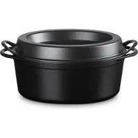 Le Creuset Doufeu Gusseisen Bratpfanne oval, 32 cm, 7,2L schwarz