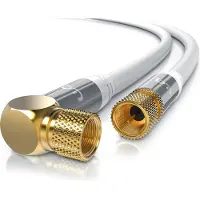 Primewire SAT Kabel HDTV 90° gewinkelt - Premium SAT Koaxialkabel - TV Radio DVB-T DVB-C - 4 Fach Schirmung