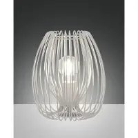 FABAS LUCE Tischleuchte Camp E27 Ø200mm Weiß