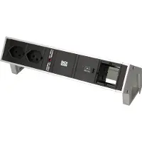 Bachmann Tischsteckdosenleiste DESK 2, 2x T13, 1x USB C, 1x Custom