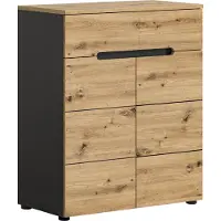 Xonox Home Kommode mit Schubladen Artisan Eiche anthrazit 80 cm - CANU
