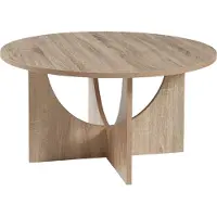 En.casa Couchtisch 'Rindal' rund 80 x 42 cm Eichenoptik