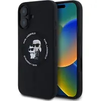 Karl Lagerfeld KLHMP16SSCMKCRHK iPhone 16 czarny/black HC MagSafe Silicone KC Heads Ring