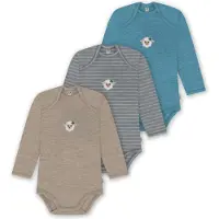 Normani 3er Pack Baby Merino Body Langarm „Auckland" - 9383