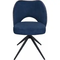 Mendler 6er-Set Esszimmerstuhl MCW-N72, Polster-Küchenstuhl, drehbar Auto-Return, Stoff/Textil (420g/m²) blau