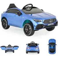 Moni Kinder Elektroauto Mercedes-AMG CLA 45 Bluetooth Fernbedienung vier Motoren blau