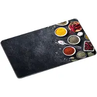 Kesper Glas Schneideplatte schwarz Motiv Spices 38 x 28.5 x 0.7cm