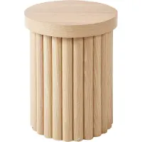 Beliani Beistelltisch Hellbraun MDF Rund Klein Skandinavischer Stil Scandi Modernes Design für Wohnzimmer