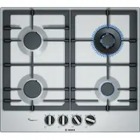Bosch Serie 6 PCH6A5B90, Edelstahl, Integriert, 60 cm, Gaskochfeld, Edelstahl, 4 Zone(n)