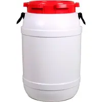 Basic Nature - Weithalstonne Rund - Schutzbox Gr 68,5 l grau/weiß