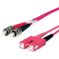 Telegärtner Duplex-Adapterkabel 50/125 OM4, 2x ST, 1x SC Duplex Stecker, violett, 3 m