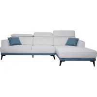 Mendler Sofa MCW-G44, Couch Ecksofa L-Form 3-Sitzer, Liegefläche Nosagfederung Taschenfederkern verstellbar 277cm rechts, hellgrau