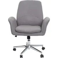 Mendler Bürostuhl MCW-K23, Schreibtischstuhl Drehstuhl Lehnstuhl, Stoff/Textil mit Armlehne grau