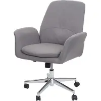 Mendler Bürostuhl MCW-K23, Schreibtischstuhl Drehstuhl Lehnstuhl, Stoff/Textil mit Armlehne grau