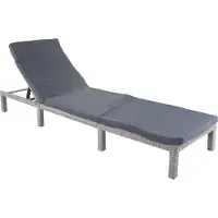 Mendler Poly-Rattan Sonnenliege MCW-A51, Relaxliege Gartenliege Liege Basic grau, Kissen dunkelgrau