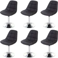 MCW 6er-Set Esszimmerstuhl MCW-A60, Stuhl Drehstuhl, Chrom Kunstleder braun