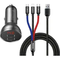 Baseus AB2XUSBAKBK, Auto, Zigarettenanzünder, 4,8 A, Schwarz, Grau