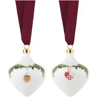 Royal Copenhagen H 9 cm - Porcelaen - Hvid/grøn/rød