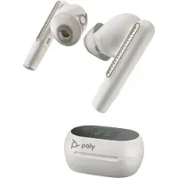 Poly Voyager Free 60+ UC White Sand Earbuds +BT700 USB-A Adapter +Touchscreen-Ladeetui, Kabellos, Anrufe/Musik, Kopfhörer, Weiß