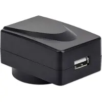 Manhattan USB-Ladegerät und Reiseadapter, Geeignet für Europa, UK, USA und Australien, ein USB-A-Ladeport lädt mit bis zu 1 A, schwarz, Drinnen, AC, 5 V, Schwarz
