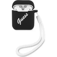 GUESS GUACA2LSVSBW AirPods cover czarno bialy/black white Silicone Vintage