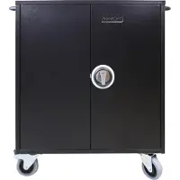 LEBA Innovation Leba NoteCart Flex Extended 32 (Schuko), Wagen zur Verwaltung tragbarer Geräte, Schwarz, Grau, Flur, Boden, 3,75 cm, 43 cm, 30 cm